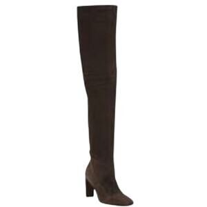 TAMARA MELLON JANE OVER THE KNEE TALL SUEDE BOOTS SIZE 37.5 Dark Brown